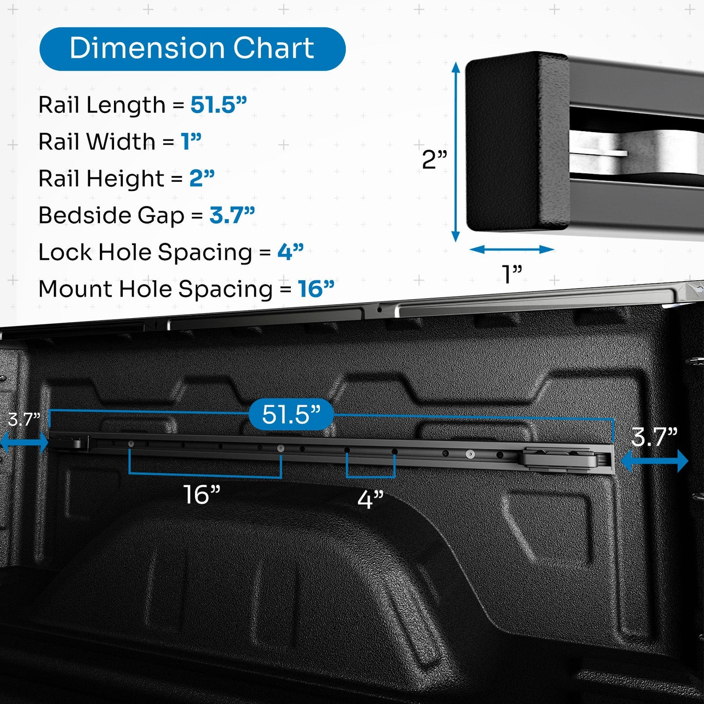 Integral Rails - Bedside Rail System - Chevrolet Silverado & GMC Sierra 2500/3500 (2020+ 6'9" Bed Only) by Integral Truck