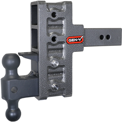 MEGA-DUTY 2.5" Shank 6" Offset Drop 3K TW 21K Hitch with Dual-Ball & Pintle Lock by GEN-Y Hitch