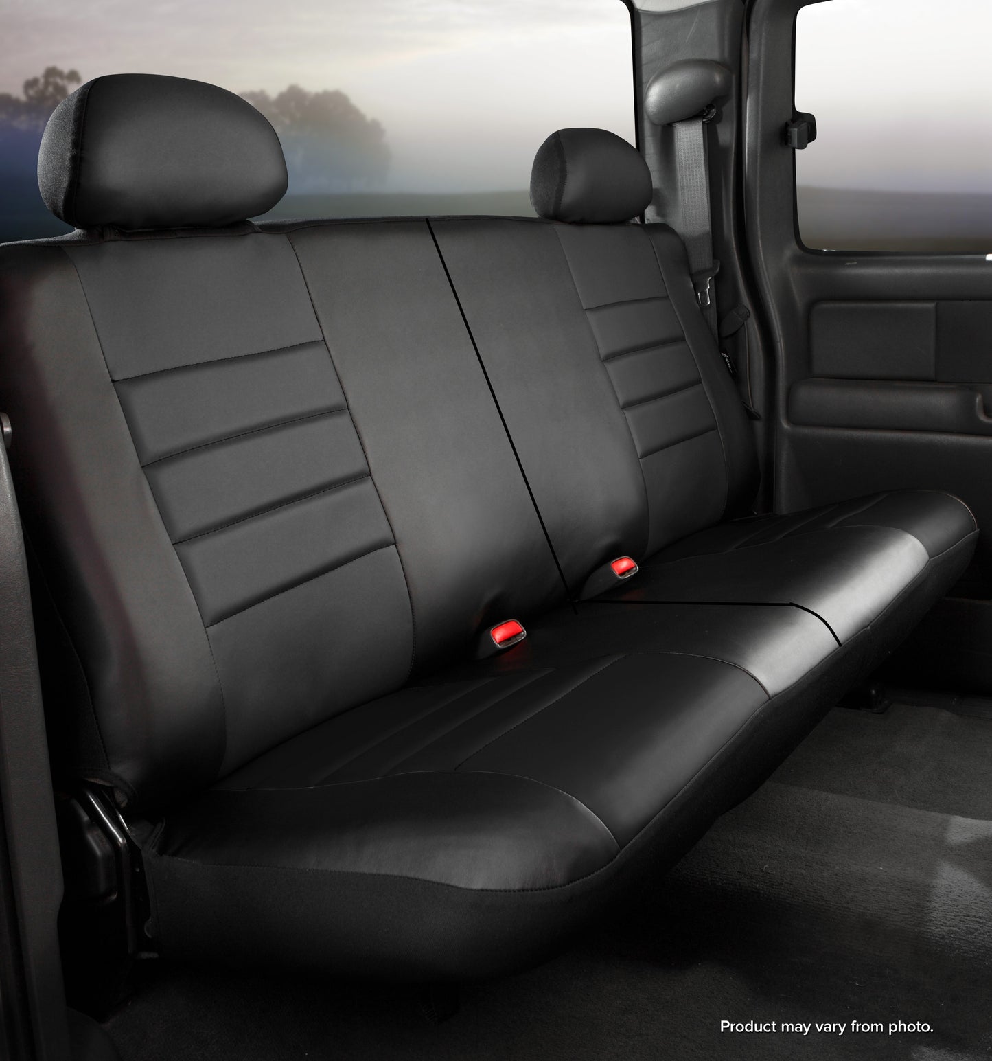 SL60 Series - Leatherlite Simulated Leather Custom Fit Rear Seat Cover- Black by FIA
