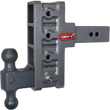 MEGA-DUTY 2.5" Shank 6" Offset Drop 3K TW 21K Hitch & GH-061 Dual-Ball by GEN-Y Hitch