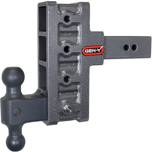 MEGA-DUTY 2.5" Shank 6" Offset Drop 3K TW 21K Hitch & GH-061 Dual-Ball by GEN-Y Hitch