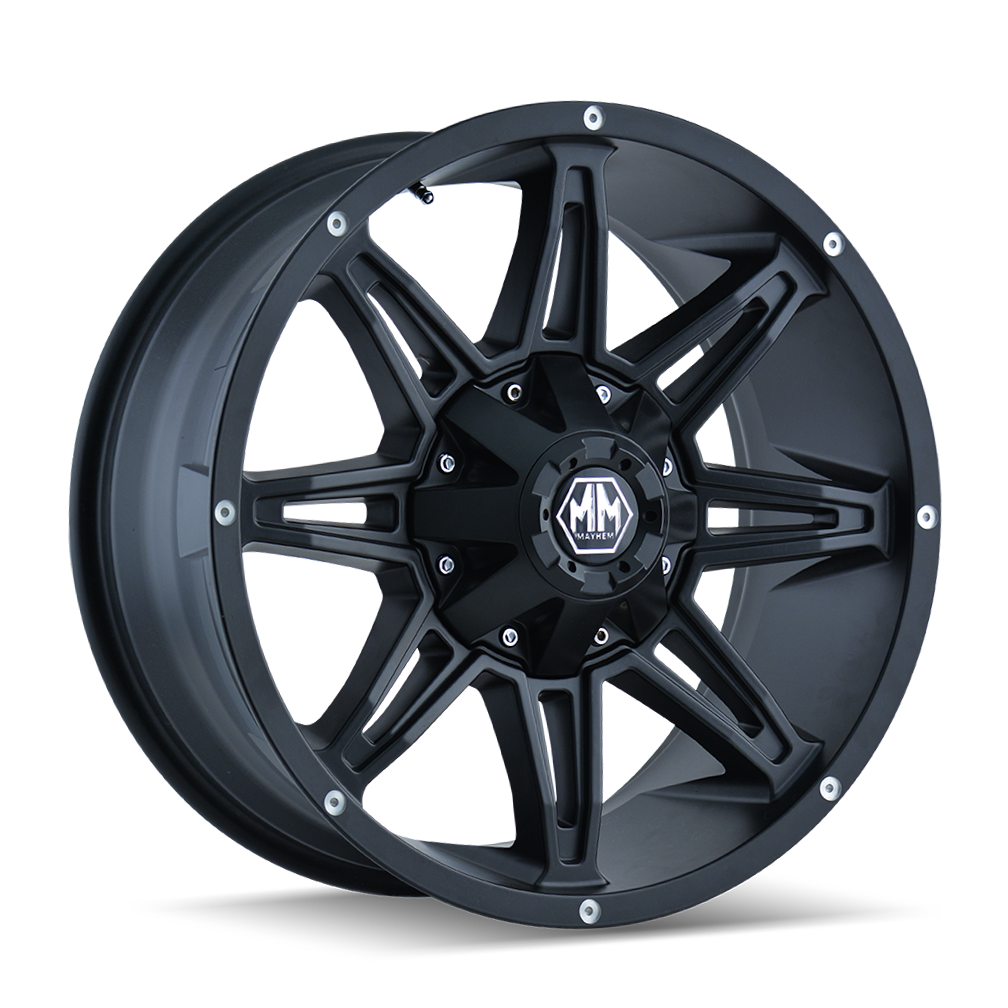 MAYHEM RAMPAGE 8090 MATTE BLACK 20X9 6-135/6-139.7 11MM 106MM by Mayhem