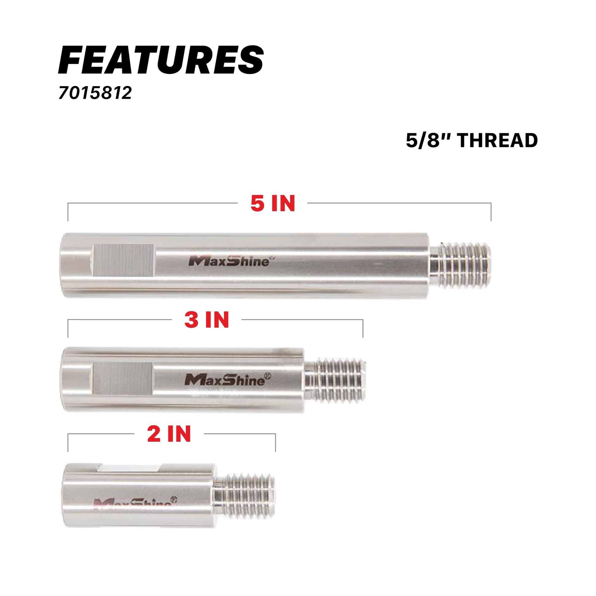 Shaft Extension Set for Rotary Polishers by MaxshineUSA