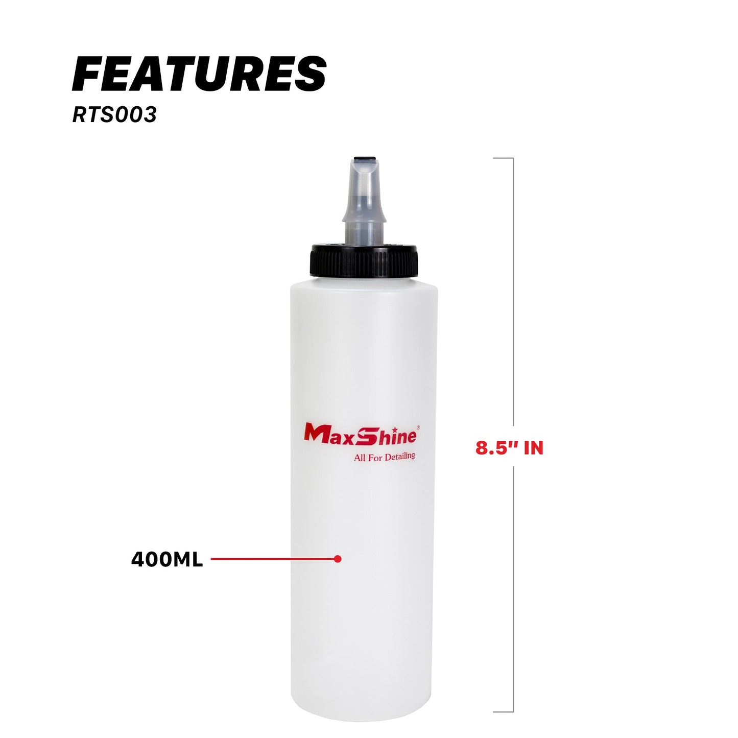 Compound Polish Wax Dispenser Bottle with Self Cleaning Cap - 400ml by MaxshineUSA