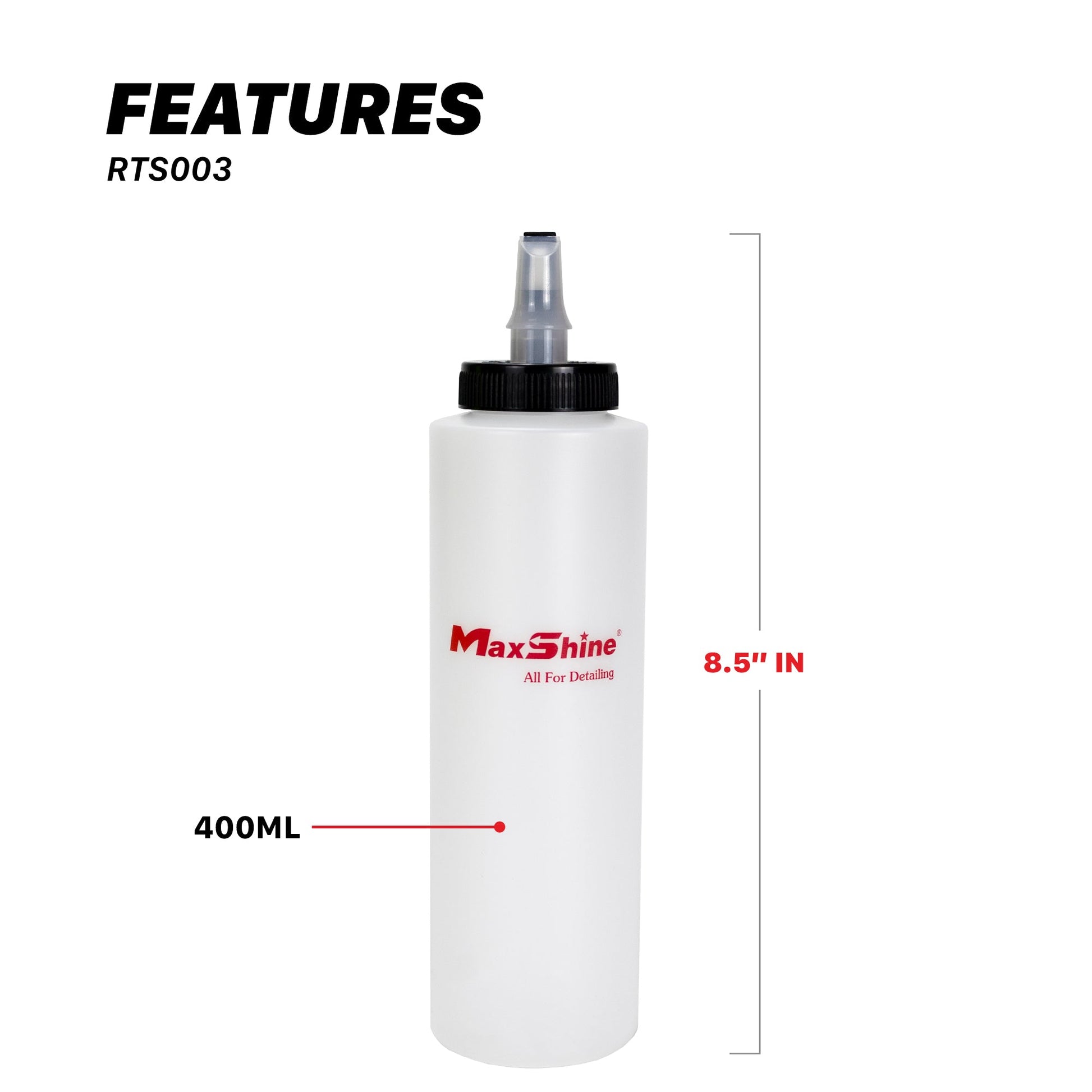 Compound Polish Wax Dispenser Bottle with Self Cleaning Cap - 400ml by MaxshineUSA