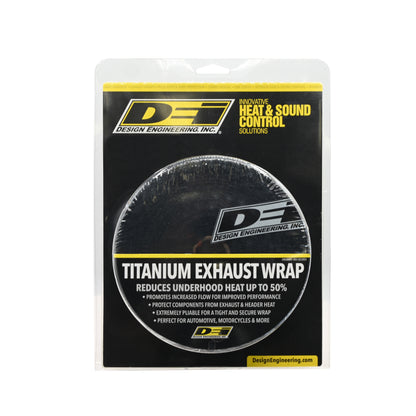 One 50 foot roll of 2 inch wide Black Titanium exhaust wrap. by Design Engineering