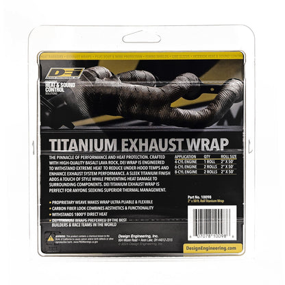 One 50 foot roll of 2 inch wide Titanium exhaust wrap. by Design Engineering