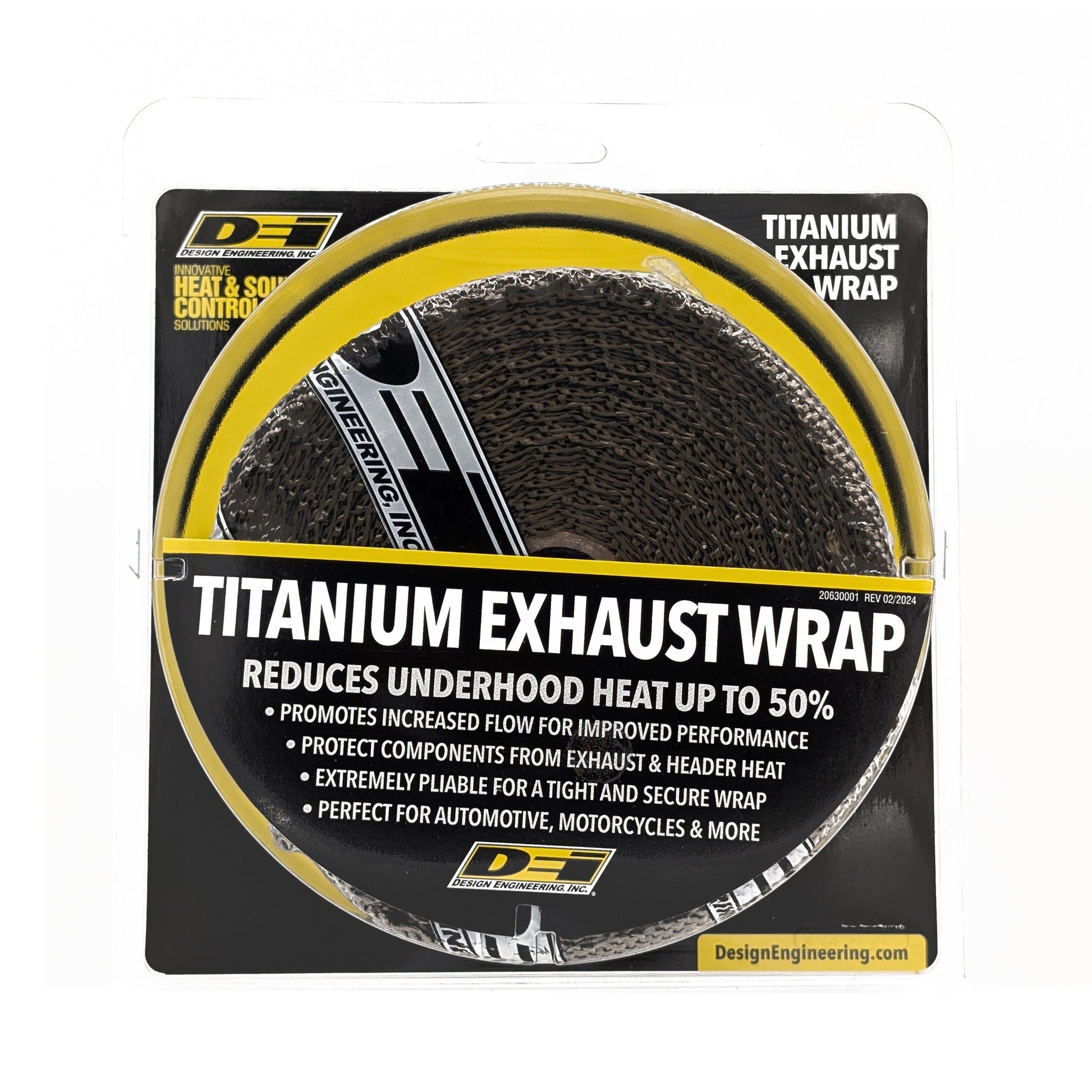 One 50 foot roll of 2 inch wide Titanium exhaust wrap. by Design Engineering