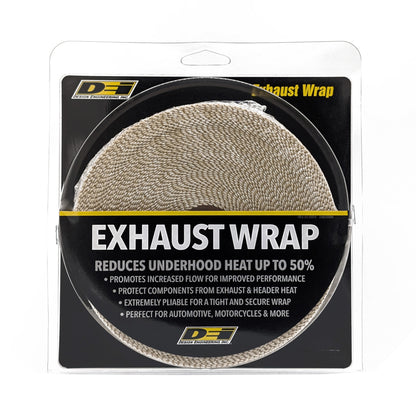 One 50 foot roll of 2 inch wide Tan Glass Fiber exhaust wrap. by Design Engineering