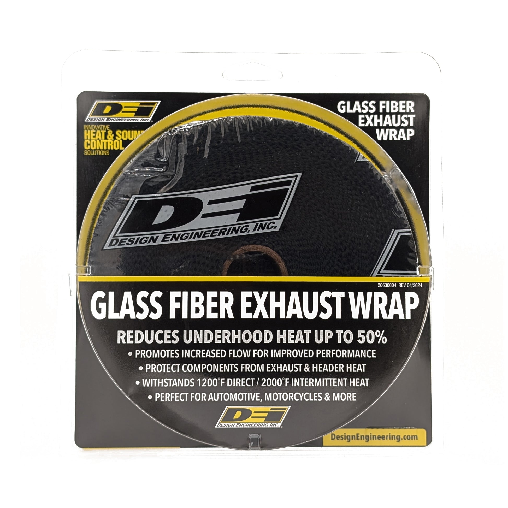 One 50 foot roll of 2 inch wide Black Glass Fiber exhaust wrap. by Design Engineering