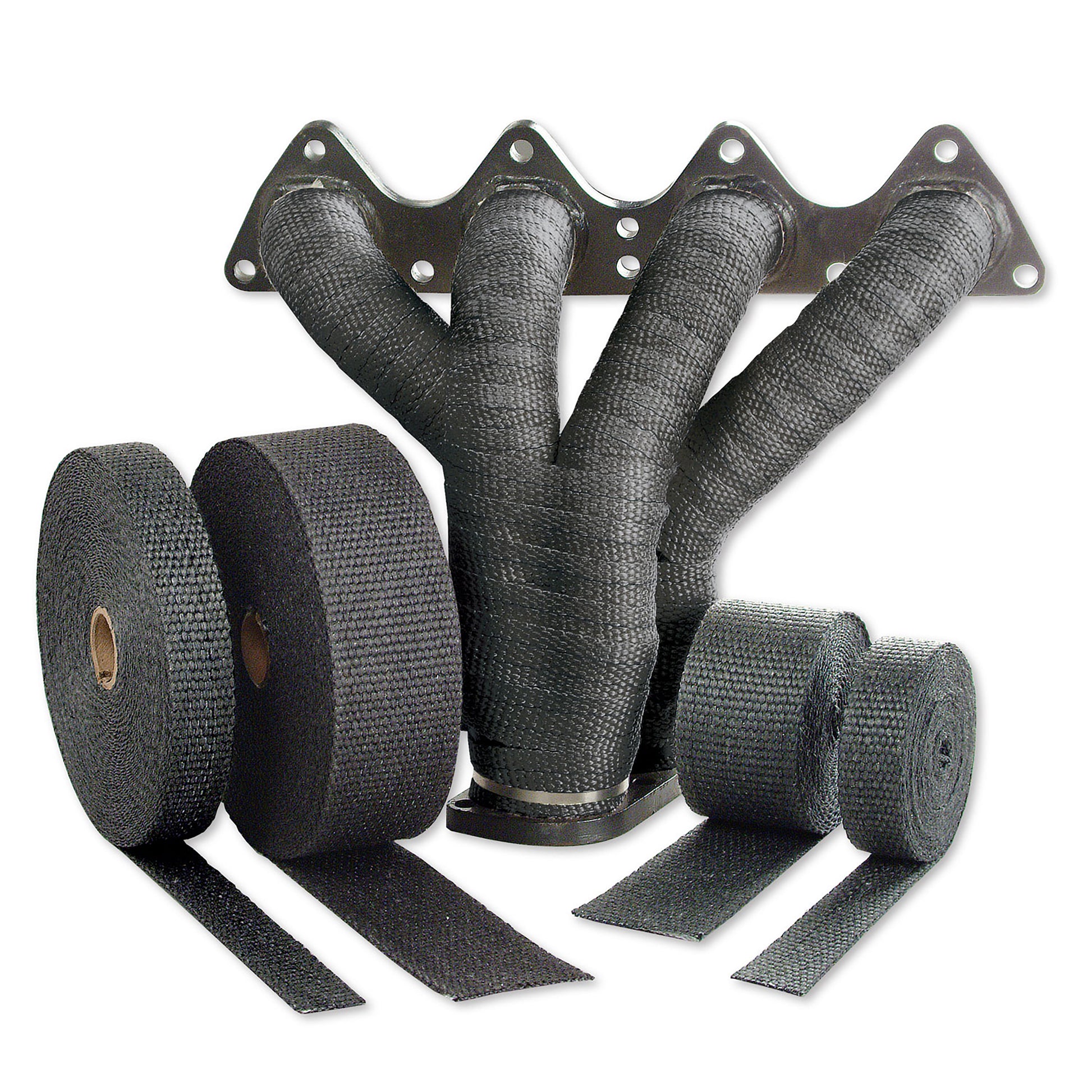 One 25 foot length of 2 inch wide black exhaust wrap and four locking ties. by Design Engineering