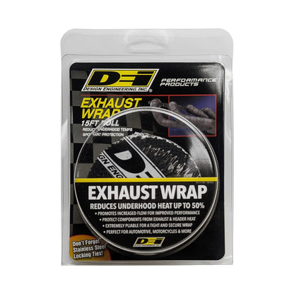One 15 foot roll of 2 inch wide Black Glass Fiber Exhaust wrap. by Design Engineering