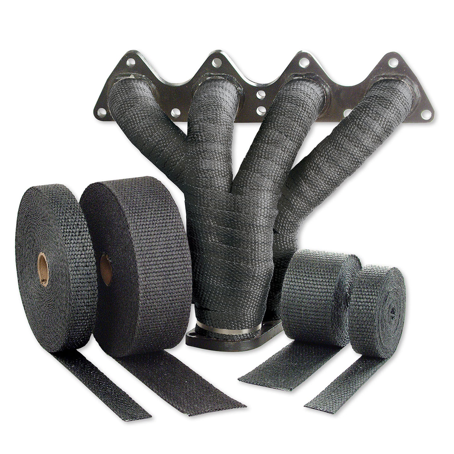One 15 foot roll of 2 inch wide Black Glass Fiber Exhaust wrap. by Design Engineering