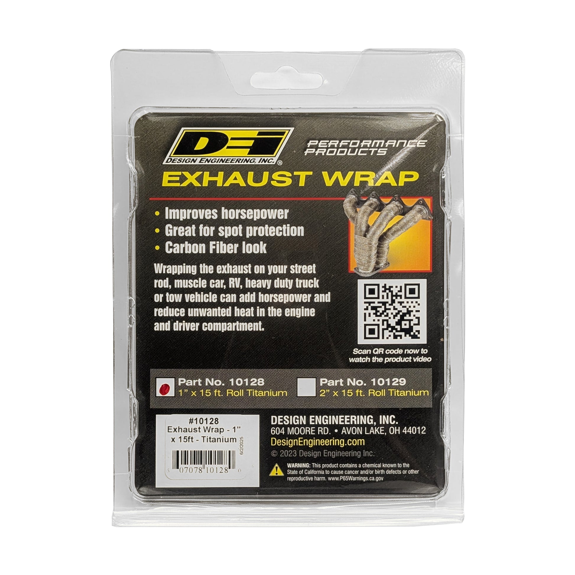 One 15 foot roll of 1 inch wide titanium exhaust wrap. by Design Engineering