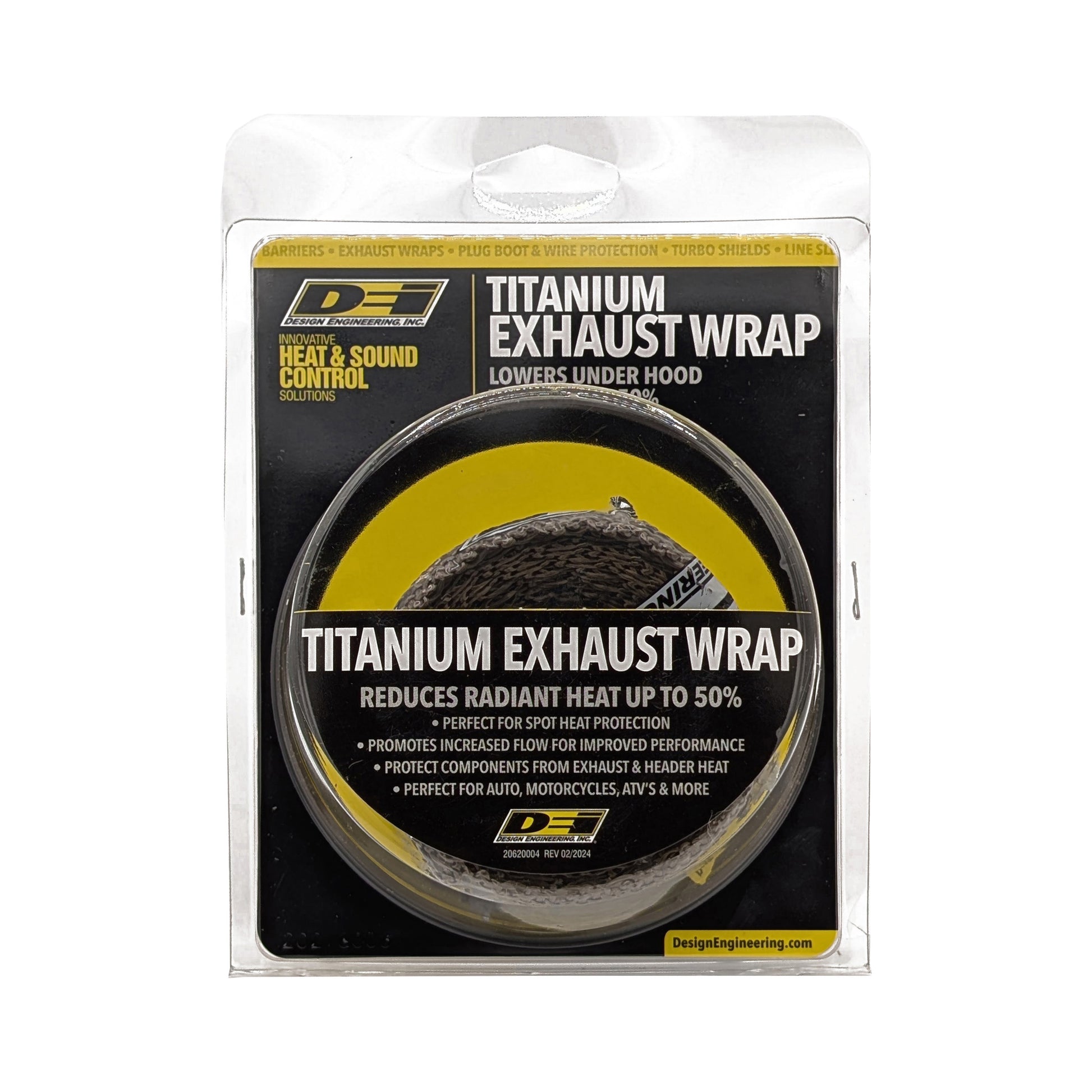 One 15 foot roll of 2 inch wide titanium exhaust wrap. by Design Engineering