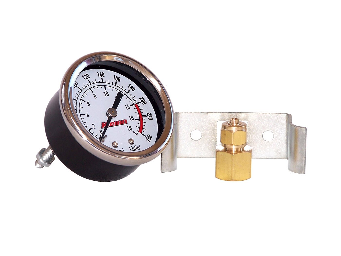 250 PSI Dash Mount Analog Air Pressure Gauge with mount 1/4" NPT inlet (M). by Kleinn Automotive Accessories