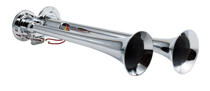 Compact chrome-plated copper dual truck horn. by Kleinn Automotive Accessories