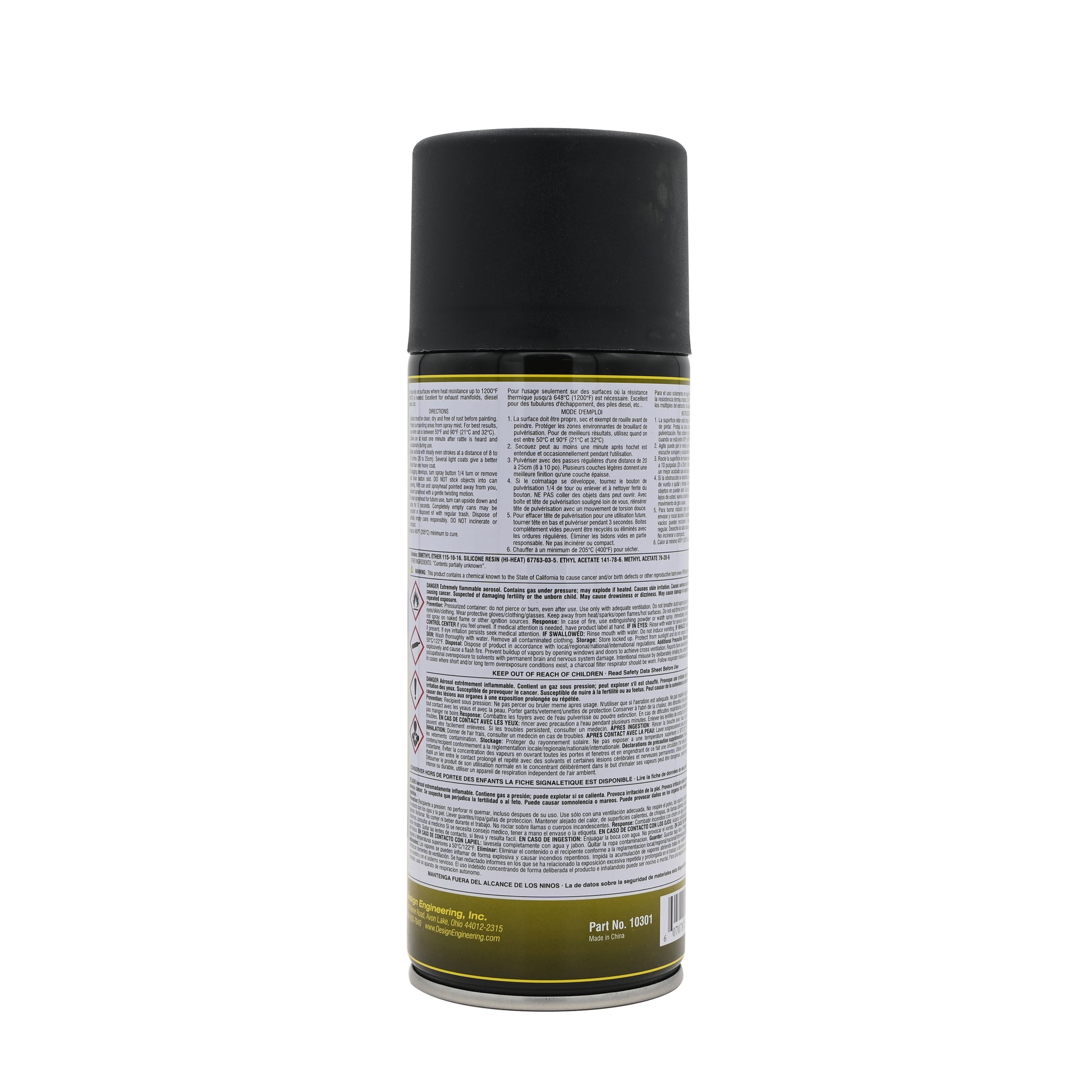 One can of high-temp silicone coating in black. by Design Engineering