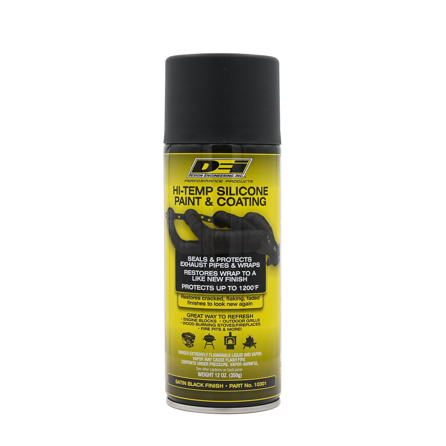 One can of high-temp silicone coating in black. by Design Engineering