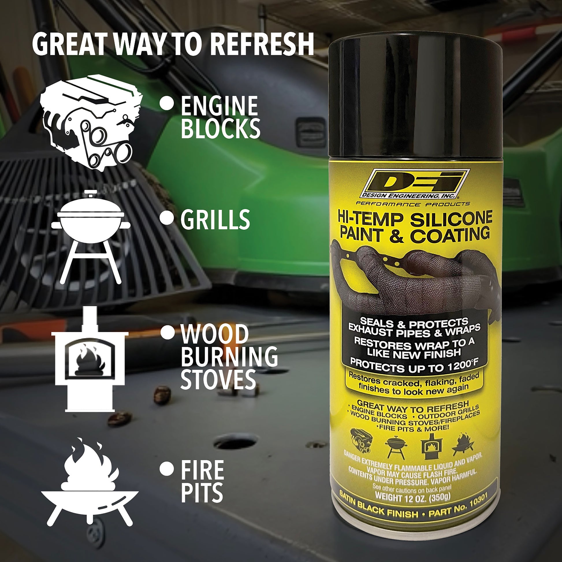 One can of high-temp silicone coating in black. by Design Engineering