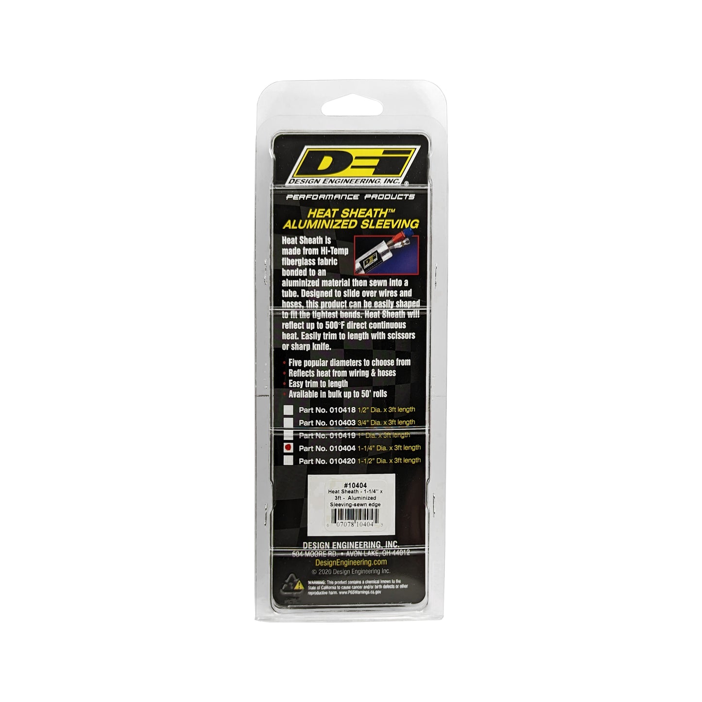 One 36 inch length of Heat Sheath with a 1-1/4 inch inside diameter. by Design Engineering