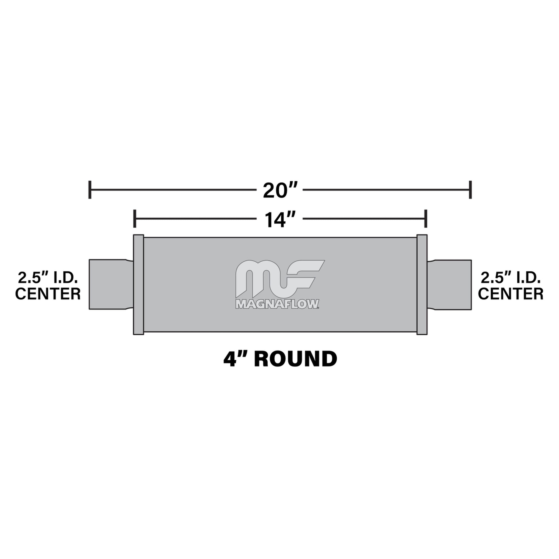 Straight-Through Performance Muffler; 2.5in. Center/Center; 4x14x4 Body by MagnaFlow Exhaust Products