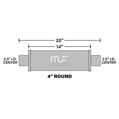 Straight-Through Performance Muffler; 2.5in. Center/Center; 4x14x4 Body by MagnaFlow Exhaust Products