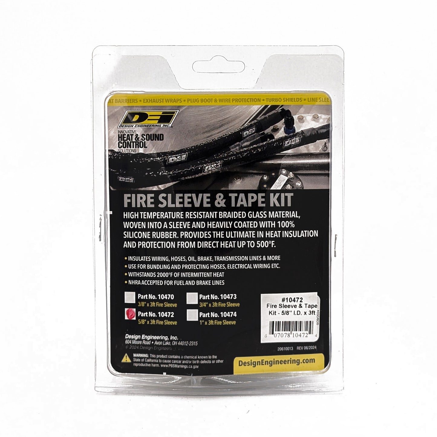 Fire Sleeve & Tape Kit 5/8in x 36in by Design Engineering