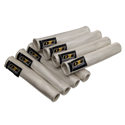 Eight silver 6 inch Protect-A-Boots with internal metal ring. by Design Engineering