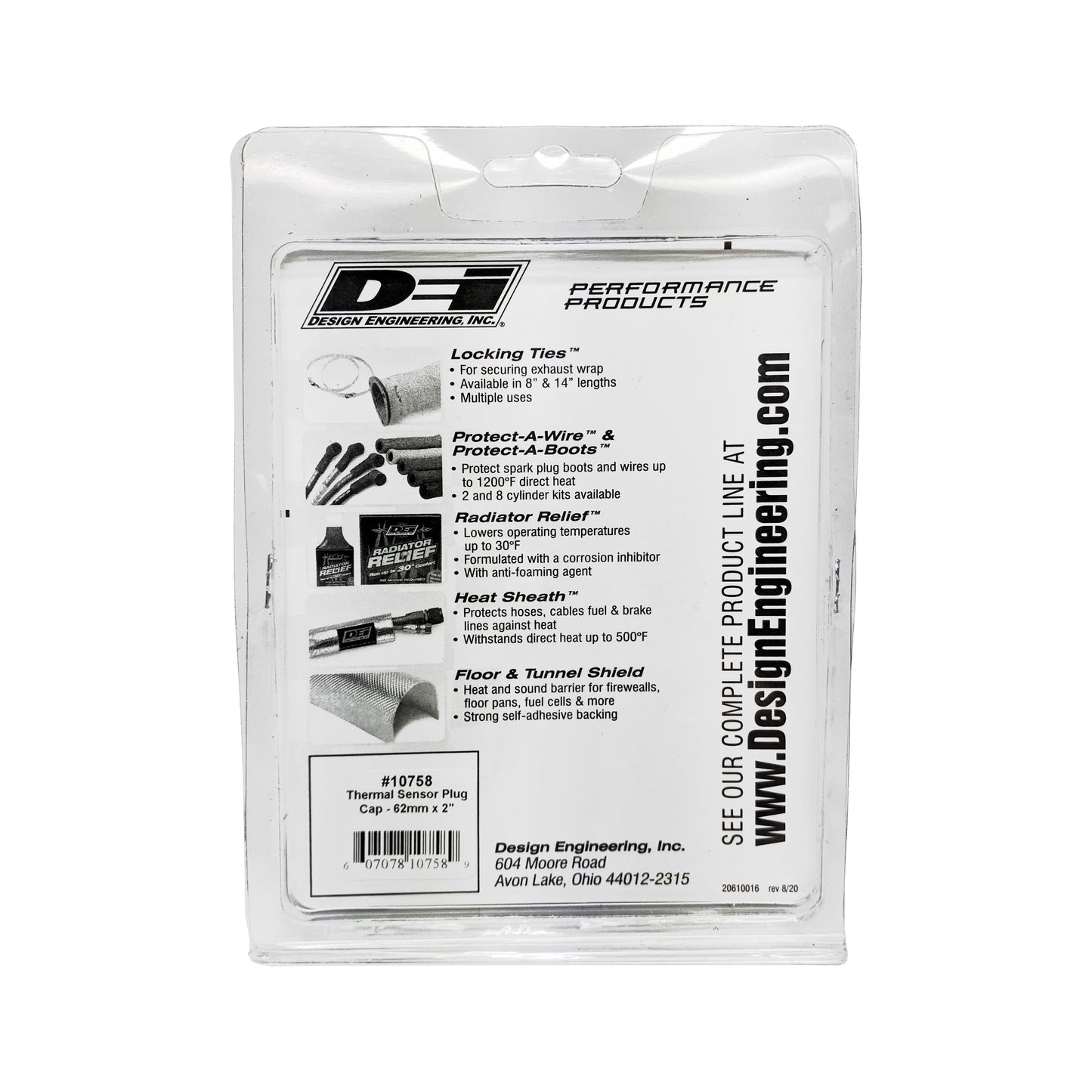 Sensor Plug Thermal Cap, 62 mm I.D. x 2 in., 63.2 O.D. by Design Engineering