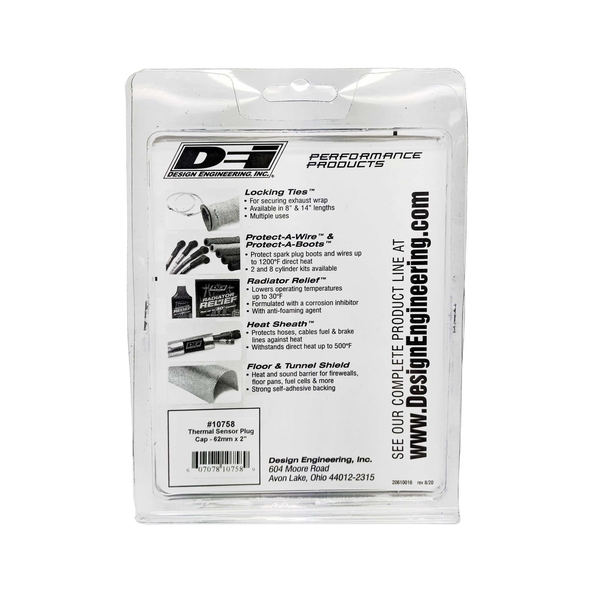 Sensor Plug Thermal Cap, 62 mm I.D. x 2 in., 63.2 O.D. by Design Engineering