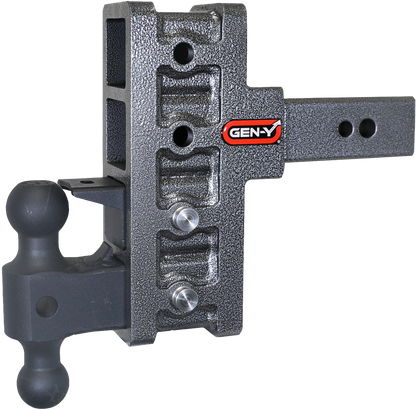 MEGA-DUTY 2.5" Shank 6" Offset Drop 3.5K TW 32K Hitch Dual-Ball & Pintle Lock by GEN-Y Hitch