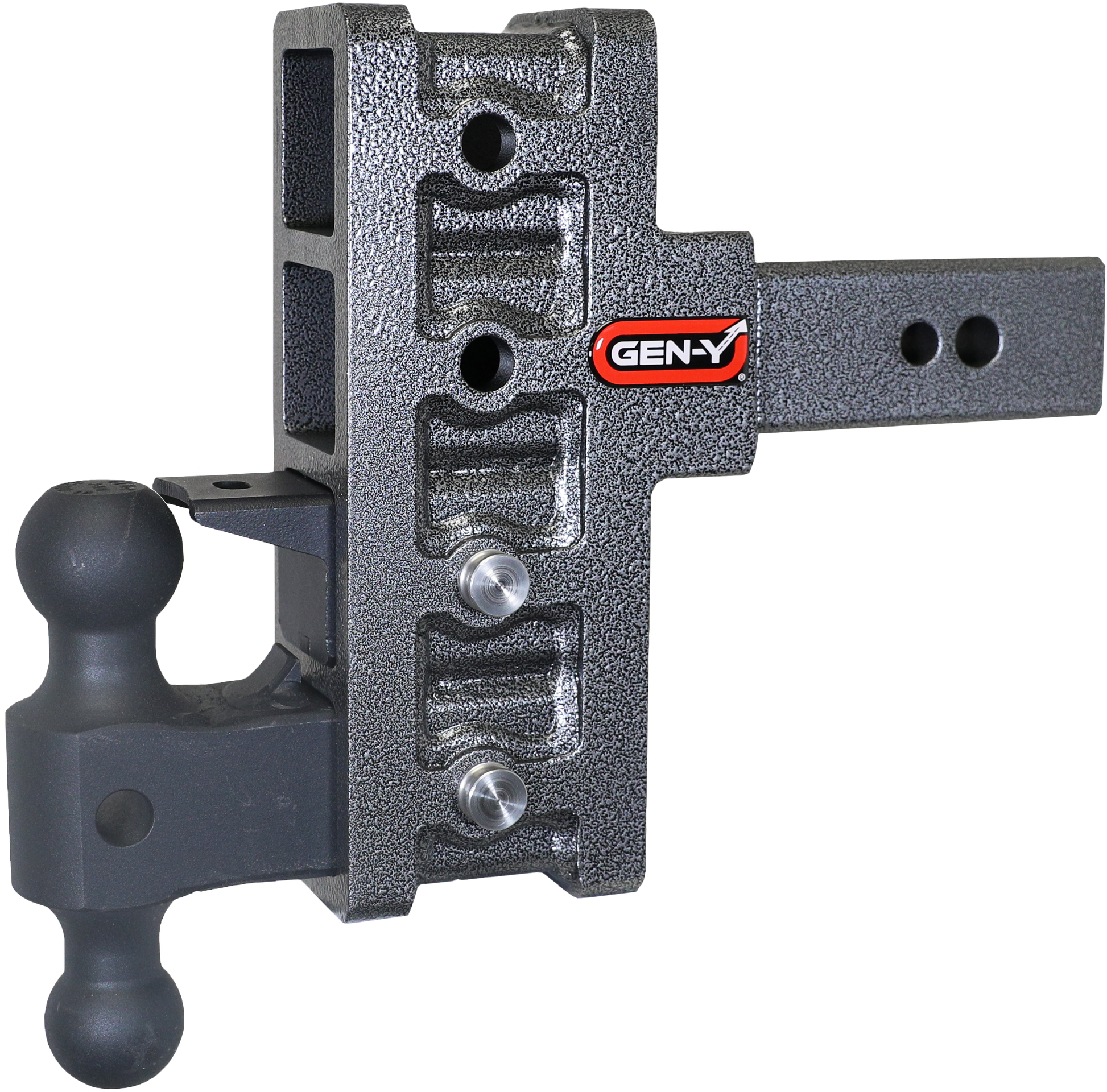 MEGA-DUTY 2.5" Shank 6" Offset Drop 3.5K TW 32K Hitch Dual-Ball & Pintle Lock by GEN-Y Hitch