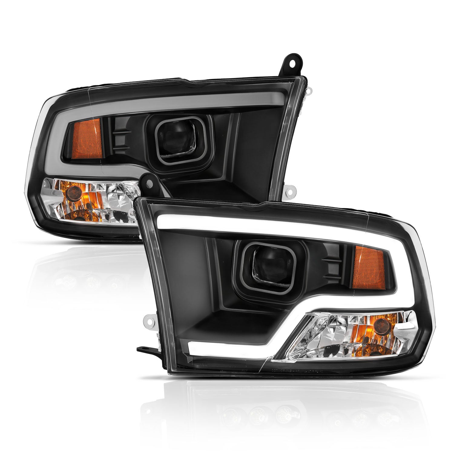 Projector Headlights Plank Style Design Black by ANZO USA