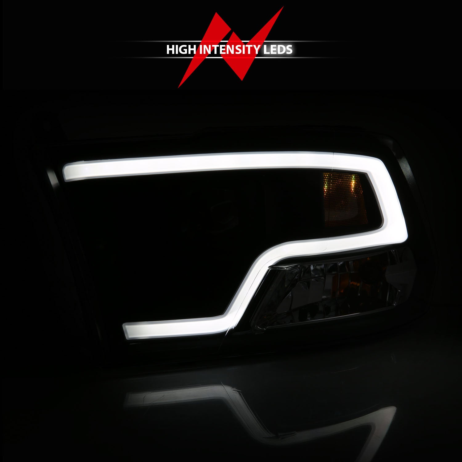 Projector Headlights Plank Style Design Black by ANZO USA