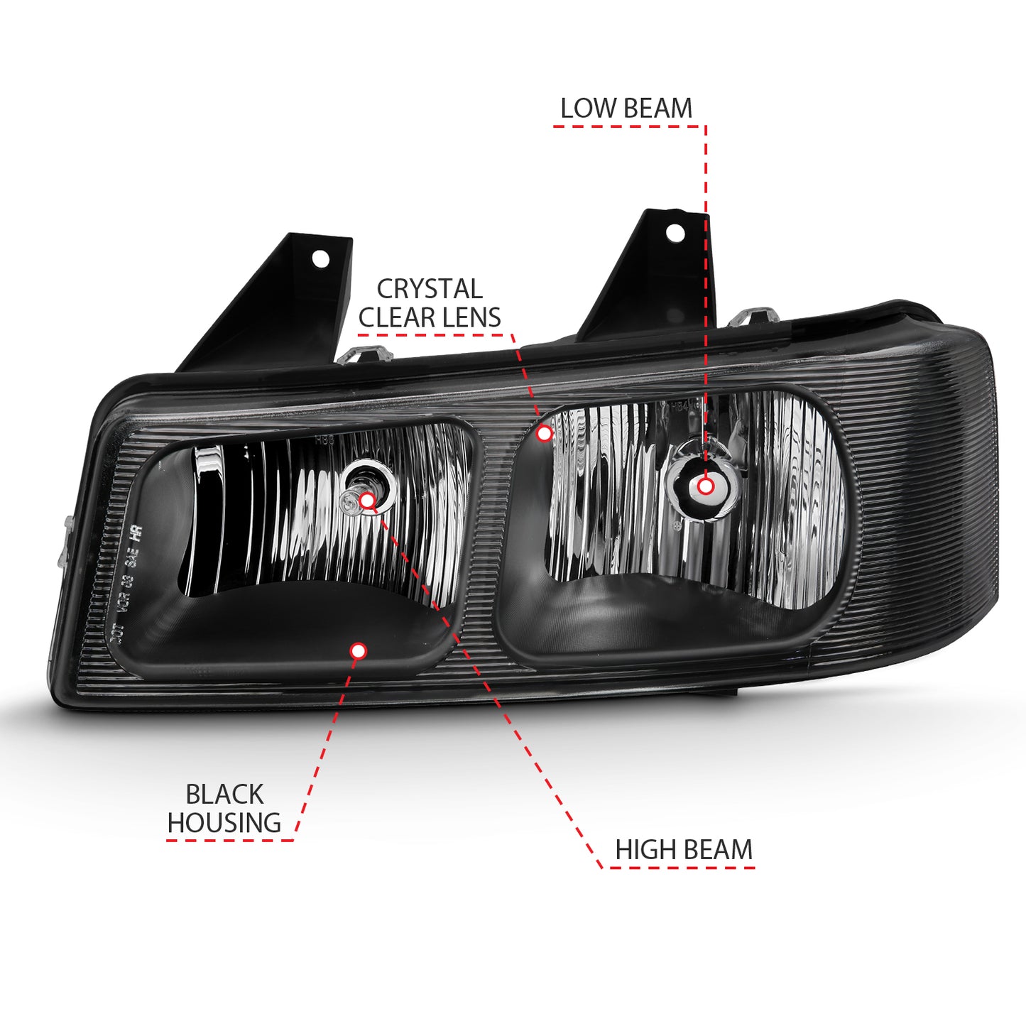 Crystal Headlight Black by ANZO USA