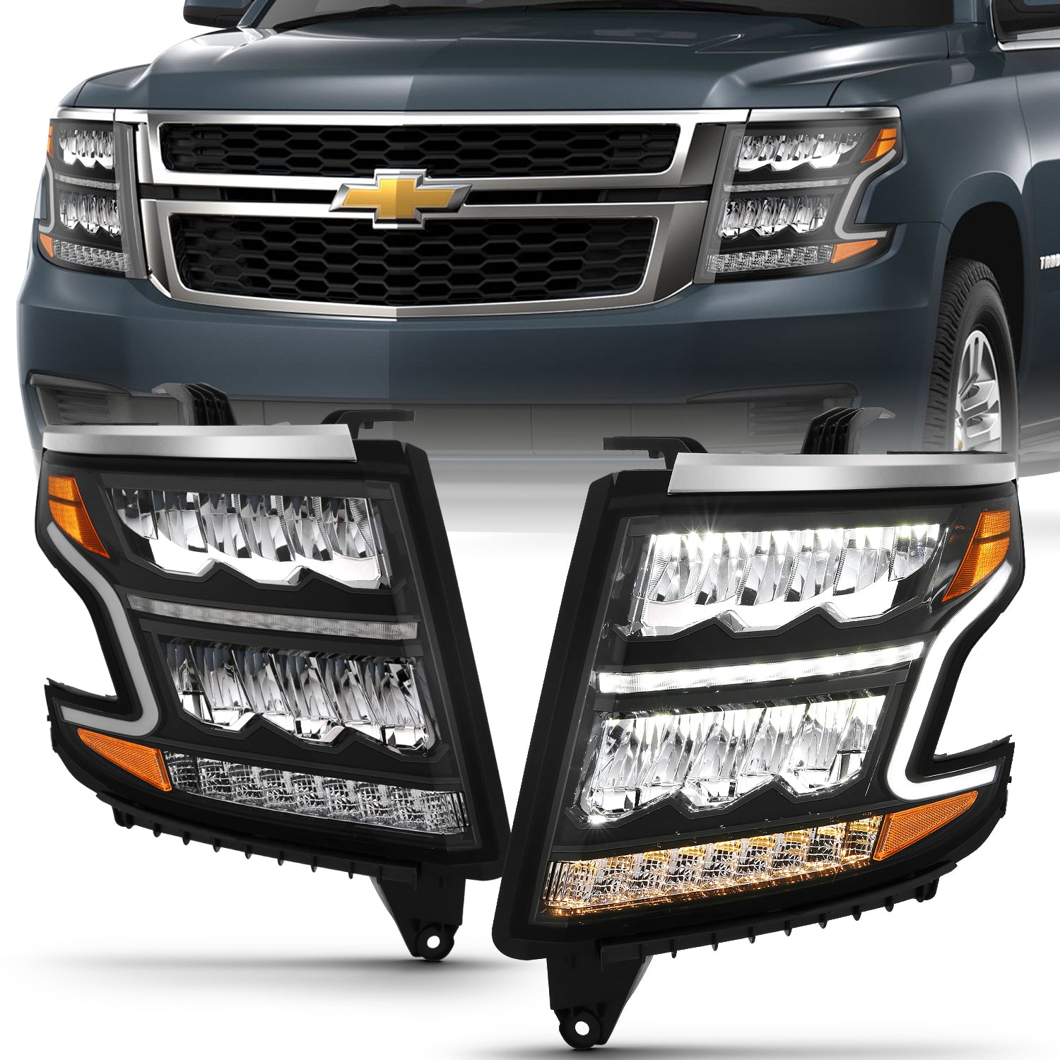 LED Crystal Headlights by ANZO USA