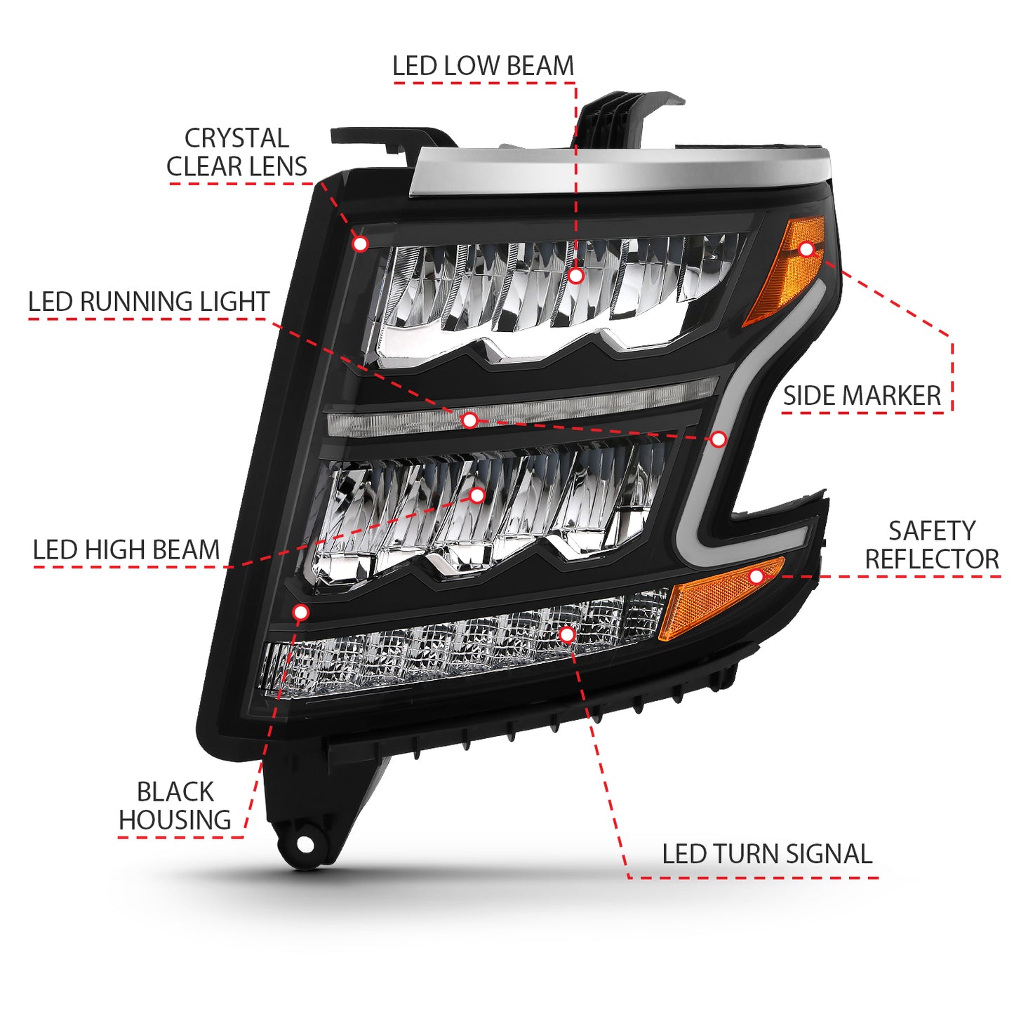 LED Crystal Headlights by ANZO USA