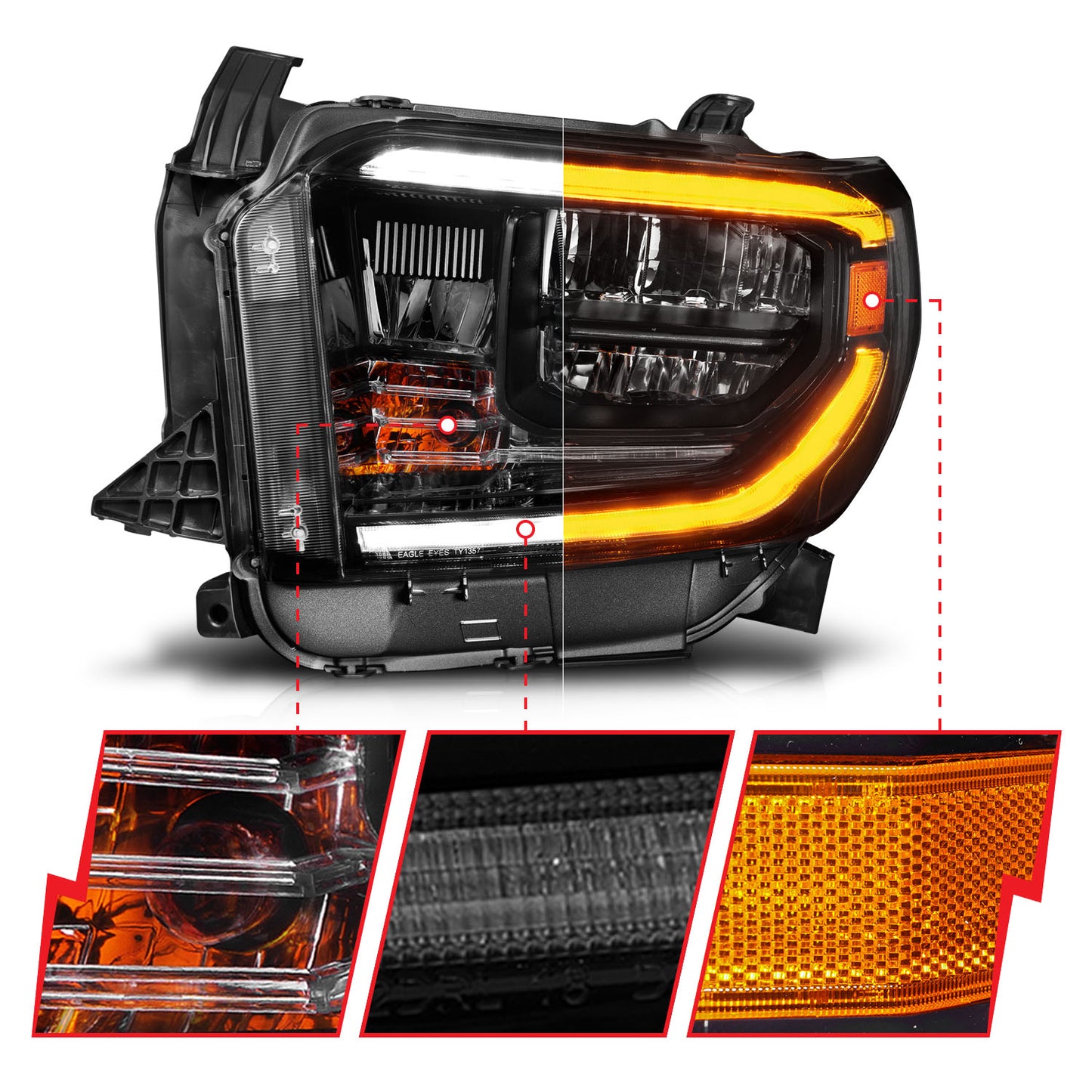 LED Crystal Headlight by ANZO USA