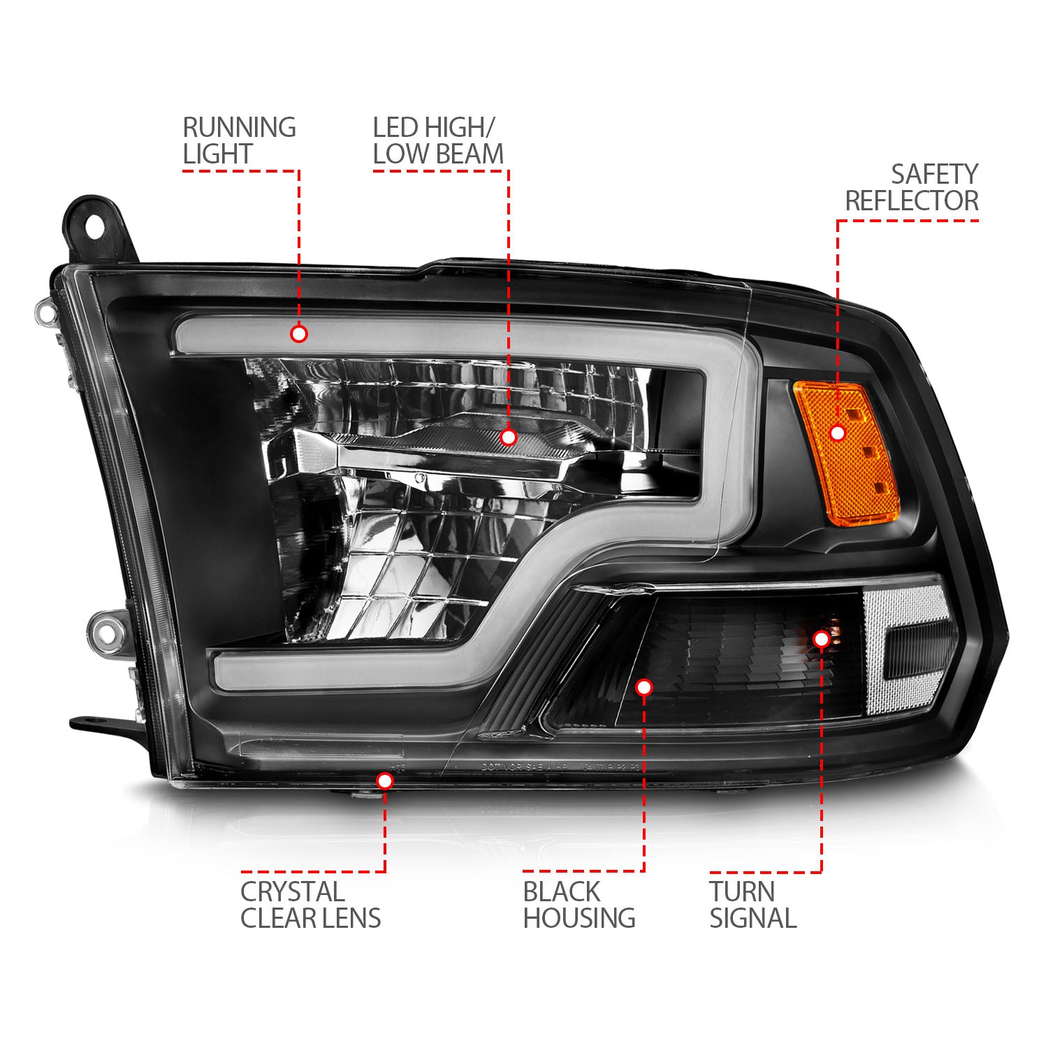 LED Projector Headlight by ANZO USA
