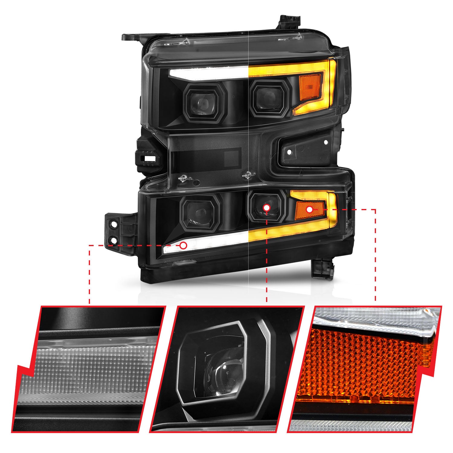 LED Projector Headlight by ANZO USA
