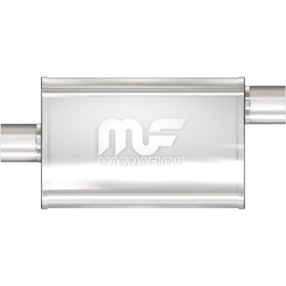 Straight-Through Performance Muffler; 2.25in. Offset/Center; 4x14x9 Body by MagnaFlow Exhaust Products