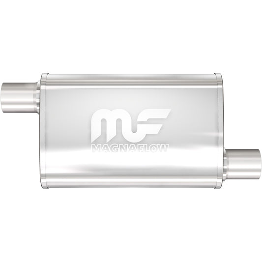 Straight-Through Performance Muffler; 2.25in. Offset/Offset; 4x14x9 Body by MagnaFlow Exhaust Products