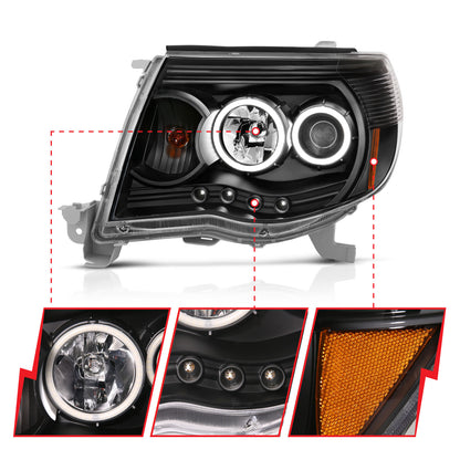 Projector Headlight Set w/Halo by ANZO USA
