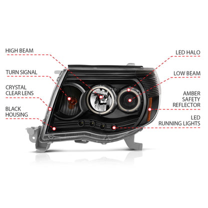 Projector Headlight Set w/Halo by ANZO USA