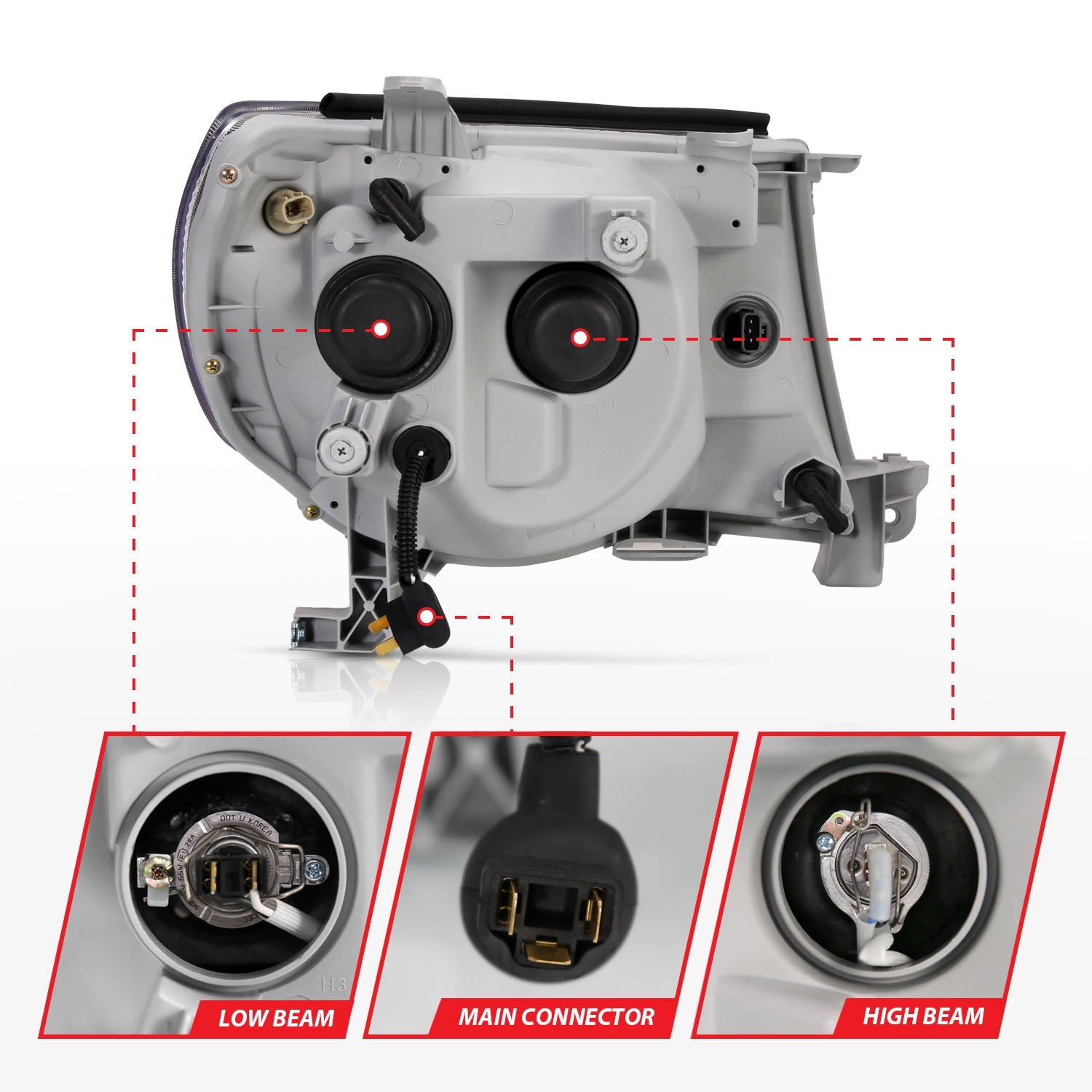Projector Headlight Set w/Halo by ANZO USA