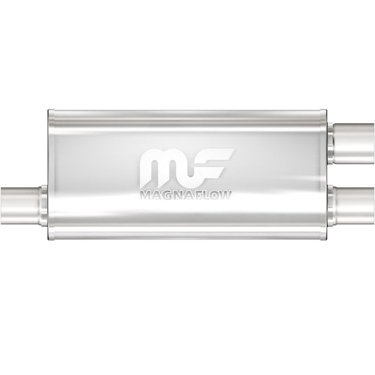 Magnaflow Straight-Through Performance Muffler; 2.5in. Offset/Dual; 5x18x8 Body by MagnaFlow Exhaust Products