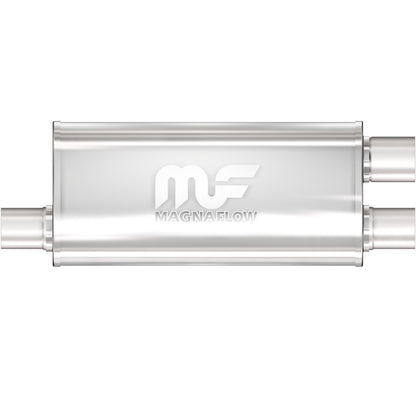 Straight-Through Performance Muffler; 2.5/2.25in. Offset/Dual; 5x18x8 Body by MagnaFlow Exhaust Products