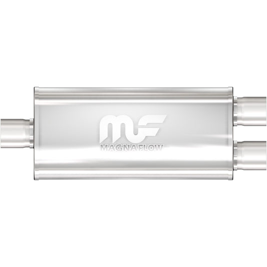 Straight-Through Performance Muffler; 3/2.25in. Center/Dual; 5x18x8 Body by MagnaFlow Exhaust Products