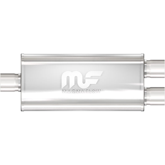 Straight-Through Performance Muffler; 3/2.5in. Center/Dual; 5x18x8 Body by MagnaFlow Exhaust Products